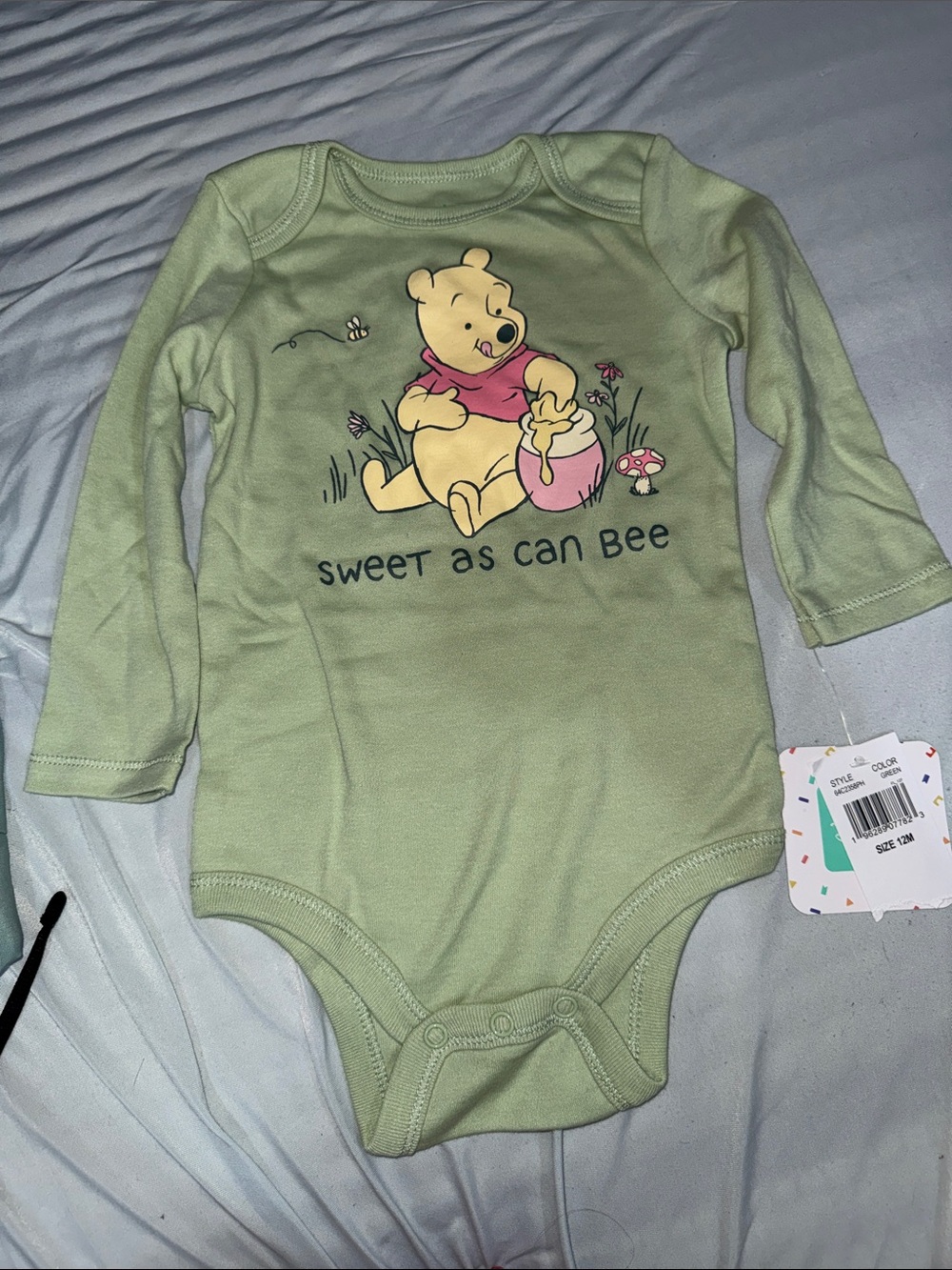 Disney Winnie the Pooh Green Long-Sleeve One-Piece